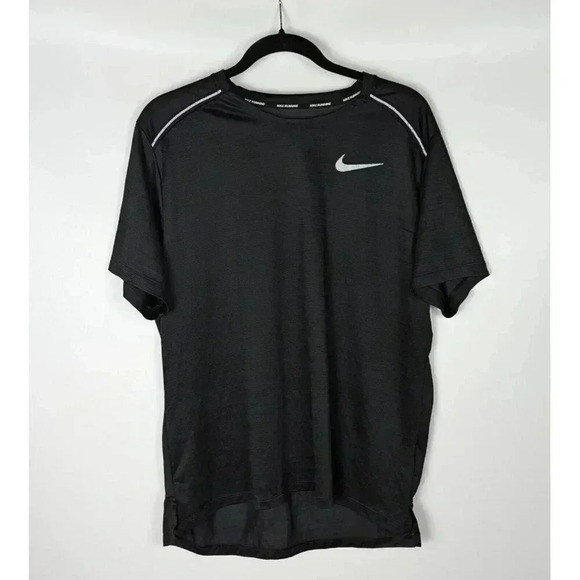 Nike Miler Dri-Fit Black Running T-Shirt Short Sleeve Men's Size XL - Picture 2 of 6